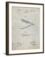 PP1178-Antique Grid Parchment Straight Razor Patent Poster-Cole Borders-Framed Giclee Print