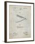 PP1178-Antique Grid Parchment Straight Razor Patent Poster-Cole Borders-Framed Giclee Print