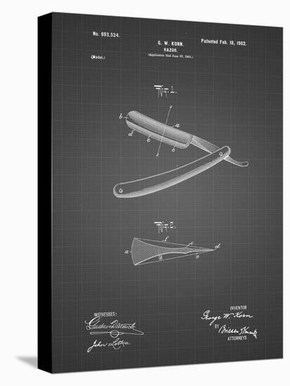 PP1178-Black Grid Straight Razor Patent Poster-Cole Borders-Stretched Canvas