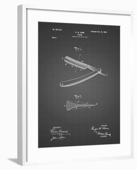 PP1178-Black Grid Straight Razor Patent Poster-Cole Borders-Framed Giclee Print