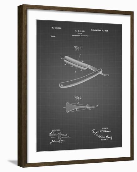 PP1178-Black Grid Straight Razor Patent Poster-Cole Borders-Framed Giclee Print