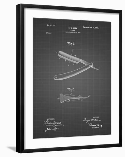 PP1178-Black Grid Straight Razor Patent Poster-Cole Borders-Framed Giclee Print