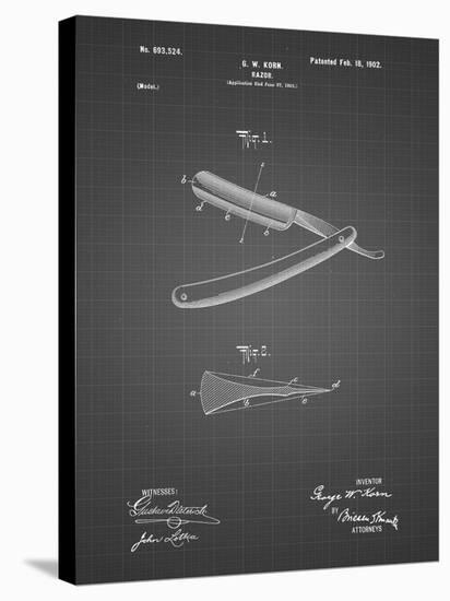 PP1178-Black Grid Straight Razor Patent Poster-Cole Borders-Stretched Canvas