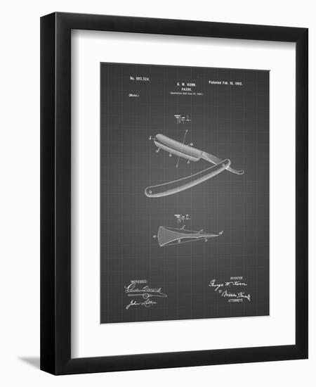 PP1178-Black Grid Straight Razor Patent Poster-Cole Borders-Framed Premium Giclee Print