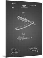 PP1178-Black Grid Straight Razor Patent Poster-Cole Borders-Mounted Giclee Print