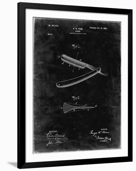 PP1178-Black Grunge Straight Razor Patent Poster-Cole Borders-Framed Giclee Print