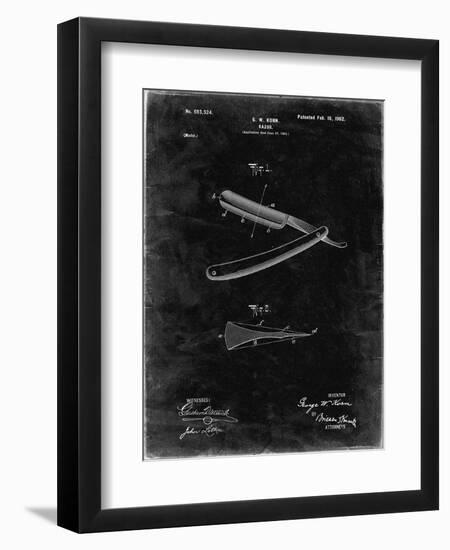 PP1178-Black Grunge Straight Razor Patent Poster-Cole Borders-Framed Giclee Print