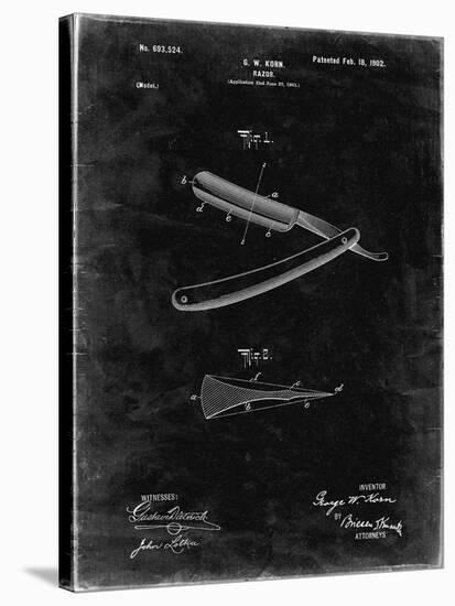 PP1178-Black Grunge Straight Razor Patent Poster-Cole Borders-Stretched Canvas