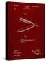 PP1178-Burgundy Straight Razor Patent Poster-Cole Borders-Stretched Canvas