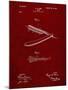 PP1178-Burgundy Straight Razor Patent Poster-Cole Borders-Mounted Giclee Print