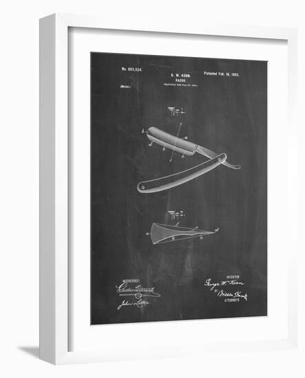 PP1178-Chalkboard Straight Razor Patent Poster-Cole Borders-Framed Giclee Print