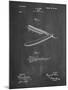 PP1178-Chalkboard Straight Razor Patent Poster-Cole Borders-Mounted Giclee Print