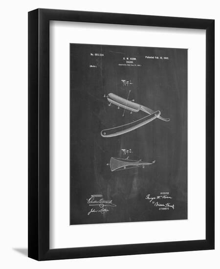 PP1178-Chalkboard Straight Razor Patent Poster-Cole Borders-Framed Premium Giclee Print