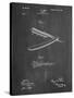 PP1178-Chalkboard Straight Razor Patent Poster-Cole Borders-Stretched Canvas