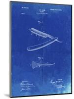 PP1178-Faded Blueprint Straight Razor Patent Poster-Cole Borders-Mounted Giclee Print