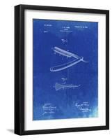 PP1178-Faded Blueprint Straight Razor Patent Poster-Cole Borders-Framed Giclee Print