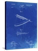 PP1178-Faded Blueprint Straight Razor Patent Poster-Cole Borders-Stretched Canvas