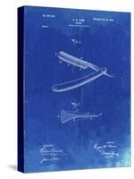 PP1178-Faded Blueprint Straight Razor Patent Poster-Cole Borders-Stretched Canvas