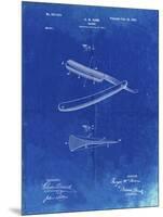 PP1178-Faded Blueprint Straight Razor Patent Poster-Cole Borders-Mounted Giclee Print