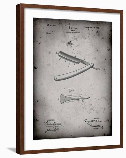 PP1178-Faded Grey Straight Razor Patent Poster-Cole Borders-Framed Giclee Print