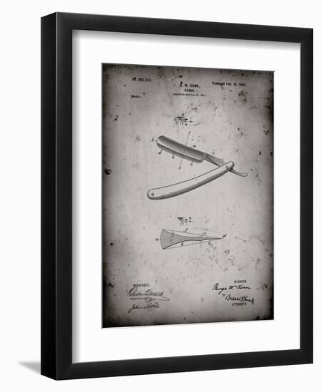 PP1178-Faded Grey Straight Razor Patent Poster-Cole Borders-Framed Premium Giclee Print