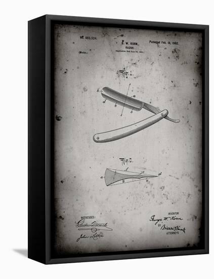PP1178-Faded Grey Straight Razor Patent Poster-Cole Borders-Framed Stretched Canvas