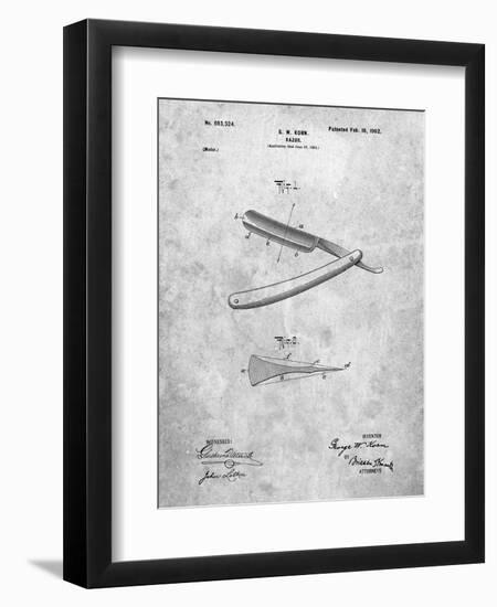 PP1178-Slate Straight Razor Patent Poster-Cole Borders-Framed Premium Giclee Print