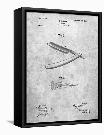 PP1178-Slate Straight Razor Patent Poster-Cole Borders-Framed Stretched Canvas