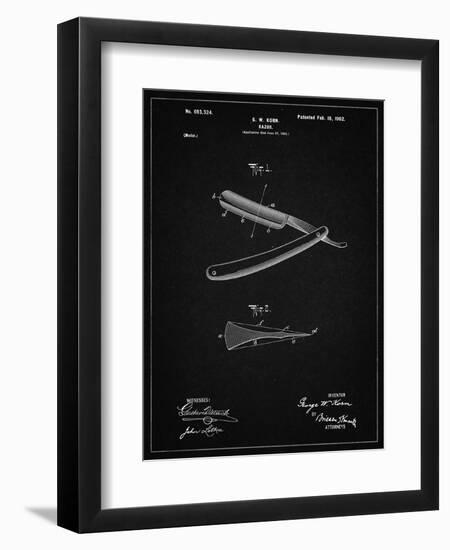 PP1178-Vintage Black Straight Razor Patent Poster-Cole Borders-Framed Giclee Print