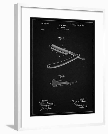 PP1178-Vintage Black Straight Razor Patent Poster-Cole Borders-Framed Giclee Print