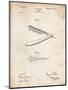 PP1178-Vintage Parchment Straight Razor Patent Poster-Cole Borders-Mounted Giclee Print