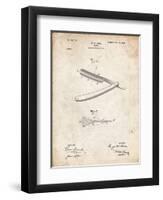 PP1178-Vintage Parchment Straight Razor Patent Poster-Cole Borders-Framed Premium Giclee Print