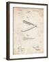 PP1178-Vintage Parchment Straight Razor Patent Poster-Cole Borders-Framed Giclee Print