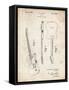 PP121- Vintage Parchment Fender Broadcaster Electric Guitar Patent Poster-Cole Borders-Framed Stretched Canvas