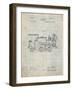 PP122- Antique Grid Parchment Steam Locomotive 1886 Patent Poster-Cole Borders-Framed Giclee Print