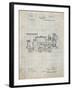 PP122- Antique Grid Parchment Steam Locomotive 1886 Patent Poster-Cole Borders-Framed Giclee Print