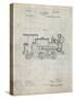 PP122- Antique Grid Parchment Steam Locomotive 1886 Patent Poster-Cole Borders-Stretched Canvas