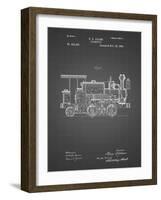 PP122- Black Grid Steam Locomotive 1886 Patent Poster-Cole Borders-Framed Giclee Print