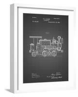 PP122- Black Grid Steam Locomotive 1886 Patent Poster-Cole Borders-Framed Giclee Print