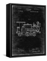 PP122- Black Grunge Steam Locomotive 1886 Patent Poster-Cole Borders-Framed Stretched Canvas