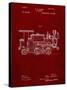 PP122- Burgundy Steam Locomotive 1886 Patent Poster-Cole Borders-Stretched Canvas