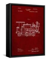 PP122- Burgundy Steam Locomotive 1886 Patent Poster-Cole Borders-Framed Stretched Canvas