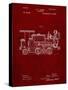 PP122- Burgundy Steam Locomotive 1886 Patent Poster-Cole Borders-Stretched Canvas