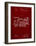 PP122- Burgundy Steam Locomotive 1886 Patent Poster-Cole Borders-Framed Giclee Print