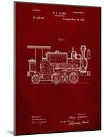 PP122- Burgundy Steam Locomotive 1886 Patent Poster-Cole Borders-Mounted Giclee Print