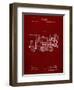 PP122- Burgundy Steam Locomotive 1886 Patent Poster-Cole Borders-Framed Premium Giclee Print