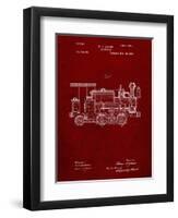 PP122- Burgundy Steam Locomotive 1886 Patent Poster-Cole Borders-Framed Premium Giclee Print