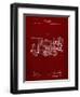 PP122- Burgundy Steam Locomotive 1886 Patent Poster-Cole Borders-Framed Premium Giclee Print