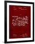 PP122- Burgundy Steam Locomotive 1886 Patent Poster-Cole Borders-Framed Giclee Print