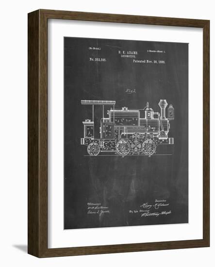 PP122- Chalkboard Steam Locomotive 1886 Patent Poster-Cole Borders-Framed Giclee Print